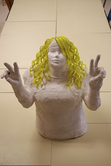 Plaster casting of person Plaster casting of person